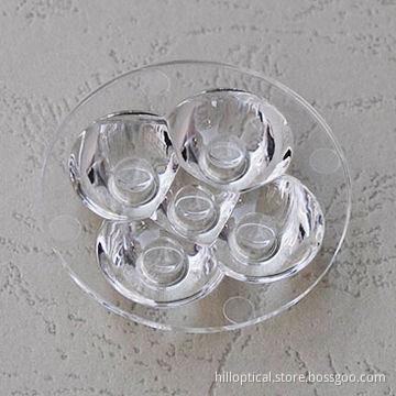 5-in-1 LED optical lens, 43mm, with 25°